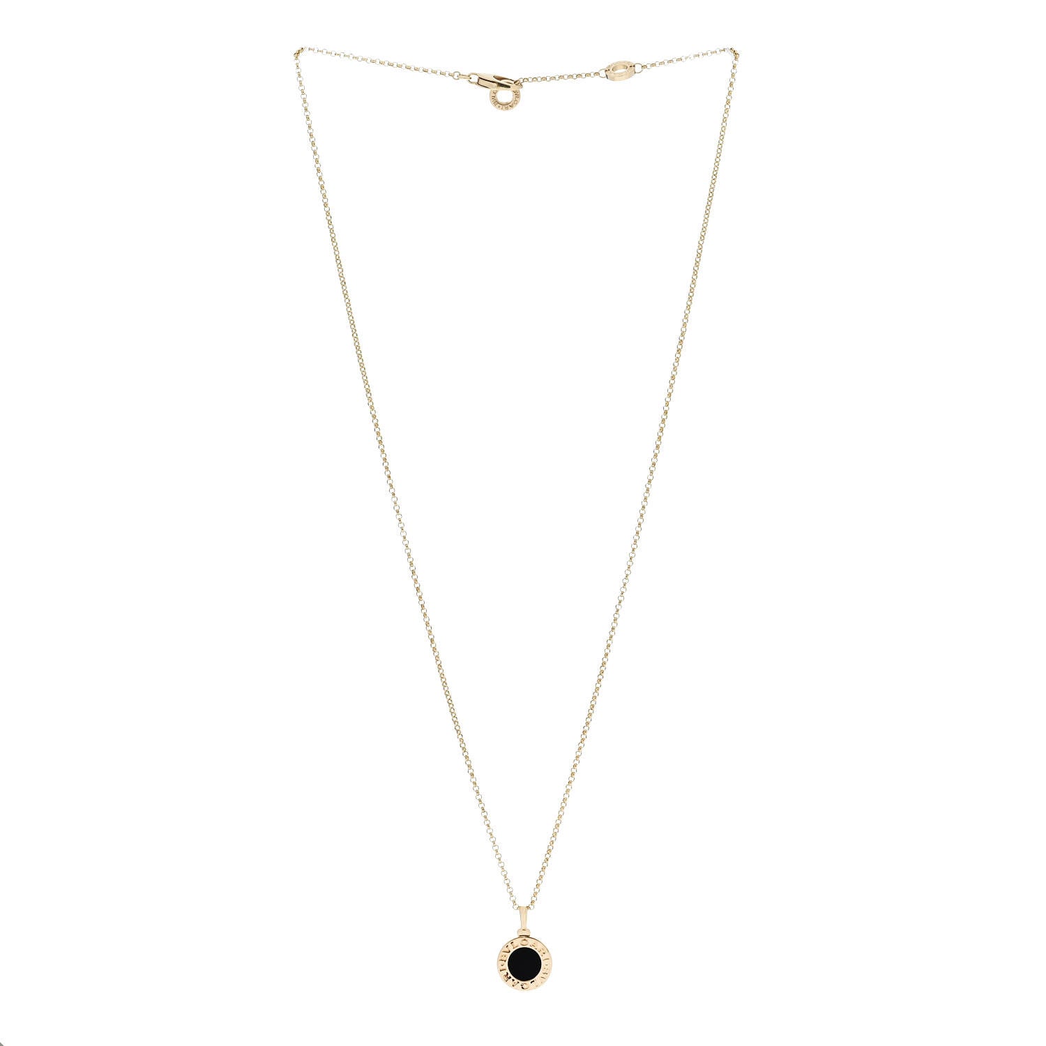 Bulgari 18K Yellow Gold Black Onyx BVLGARI BVLGARI Pendant Necklace 3 of 8