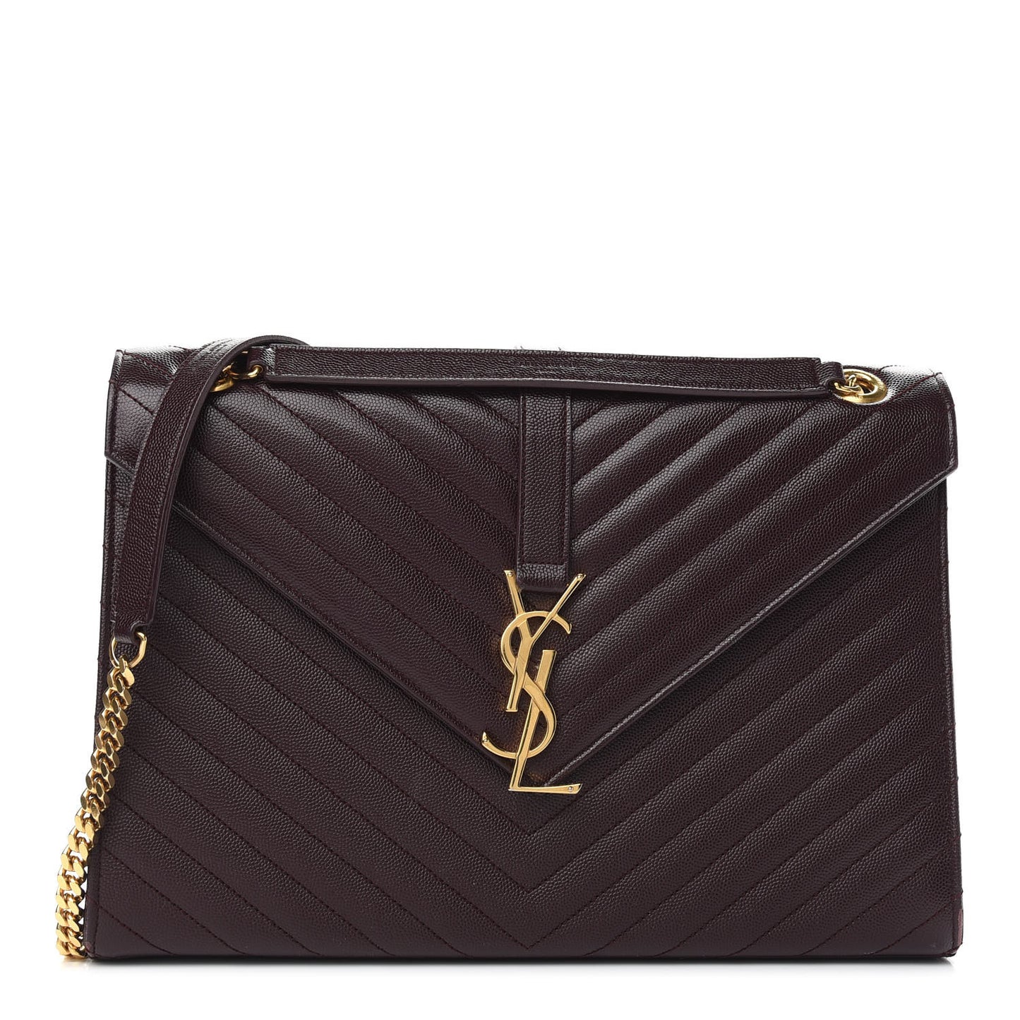 Grain De Poudre Matelasse Chevron Large Monogram Satchel Rouge Legion