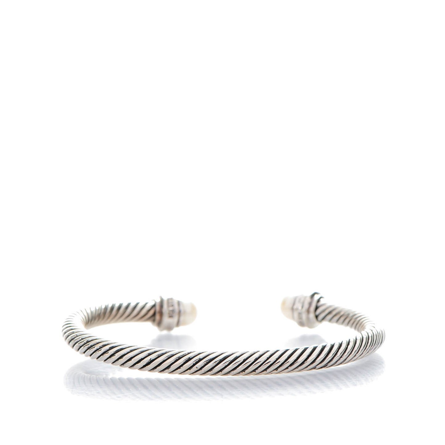 Sterling Silver Diamond Pearl 5mm Cable Classics Princess Bracelet