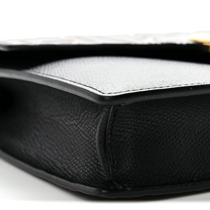 Fendi Vitello Cruise F is Fendi Bi-Color FF 1974 Embossed Medium Envelope Wallet On Chain Black Maya 8 of 12
