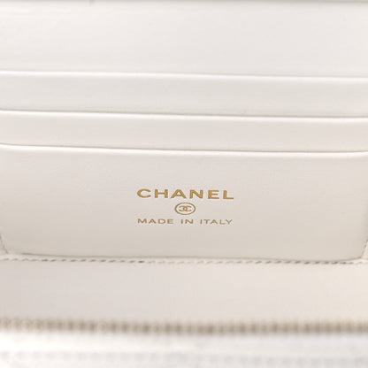Chanel Caviar Quilted Small Vanity Case With Chain White 8 of 10