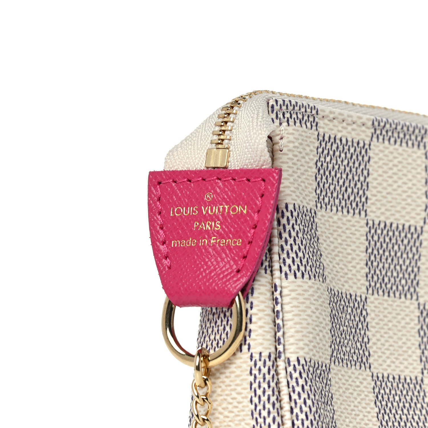 Louis Vuitton Damier Azur 2021 Christmas Animation Hollywood Mini Pochette Accessories Fuchsia 6 of 10