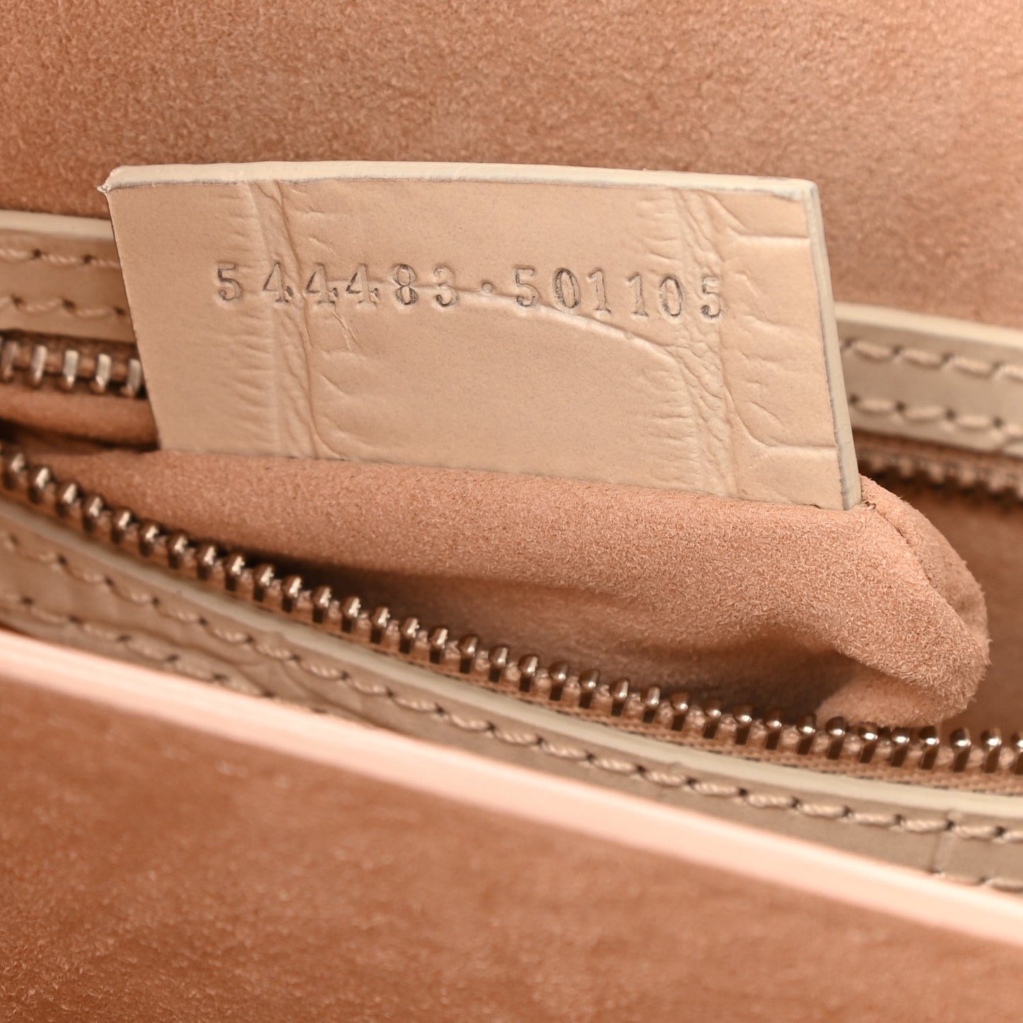 Calfskin Crocodile Embossed Box Shoulder Bag 19 Cream