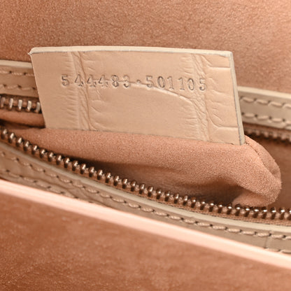 Alexander McQueen Calfskin Crocodile Embossed Box Shoulder Bag 19 Cream 6 of 8