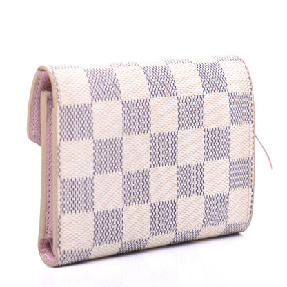Louis Vuitton Damier Azur Victorine Wallet Rose Ballerine 3 of 10