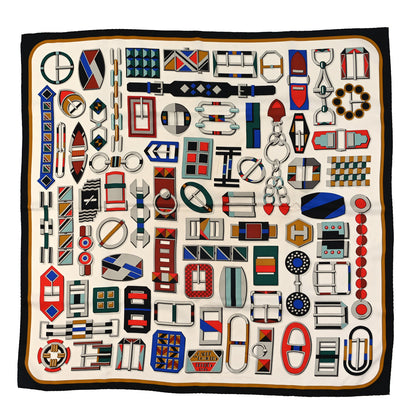 Hermes Cashmere Silk Carre En Boucles Scarf 90 1 of 3