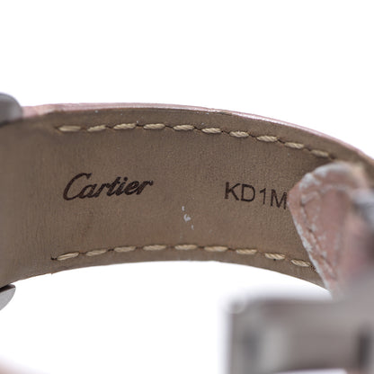 Cartier Stainless Steel Alligator 33mm Santos 100 Automatic Watch Pink 6 of 6