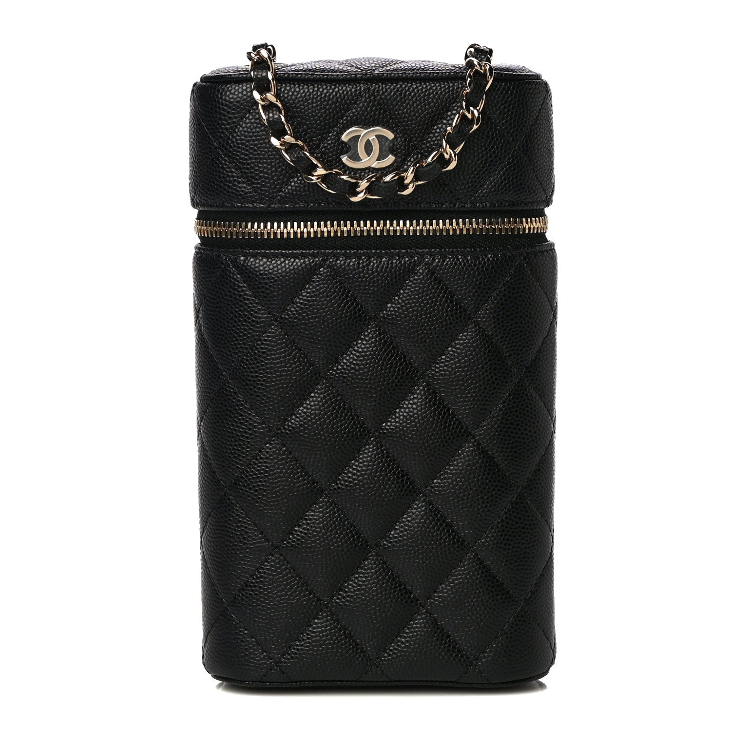 Chanel Caviar Quilted Phone Holder With Chain Black 1 of 11