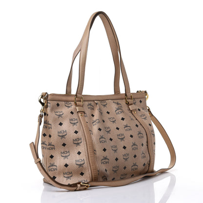 MCM Visetos Medium Essentials Shopper Tote Beige 2 of 4