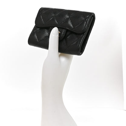 Chanel Caviar Quilted Flap Card Holder Wallet Black 2 of 8