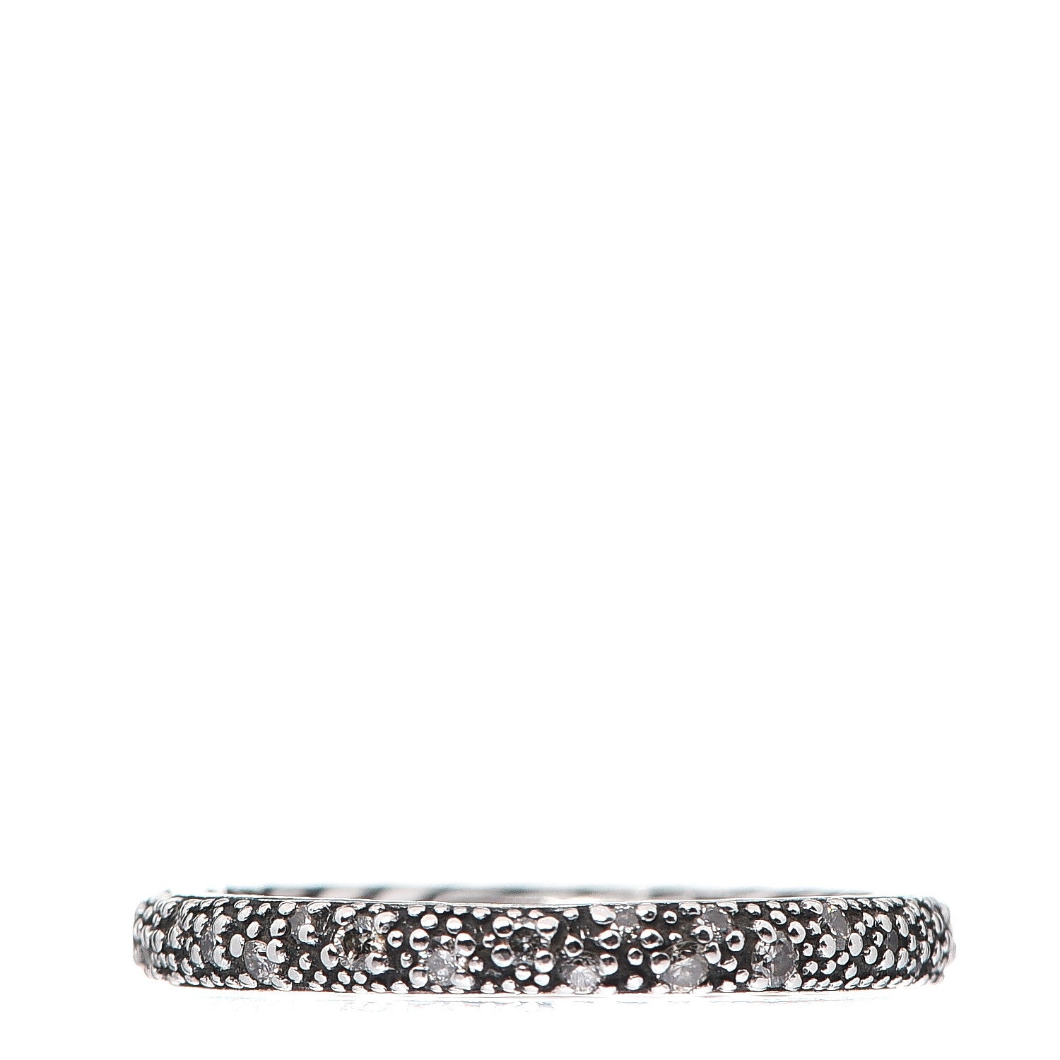 David Yurman Sterling Silver Diamond 3mm Midnight Melange Band Ring 54 6.75 2 of 4