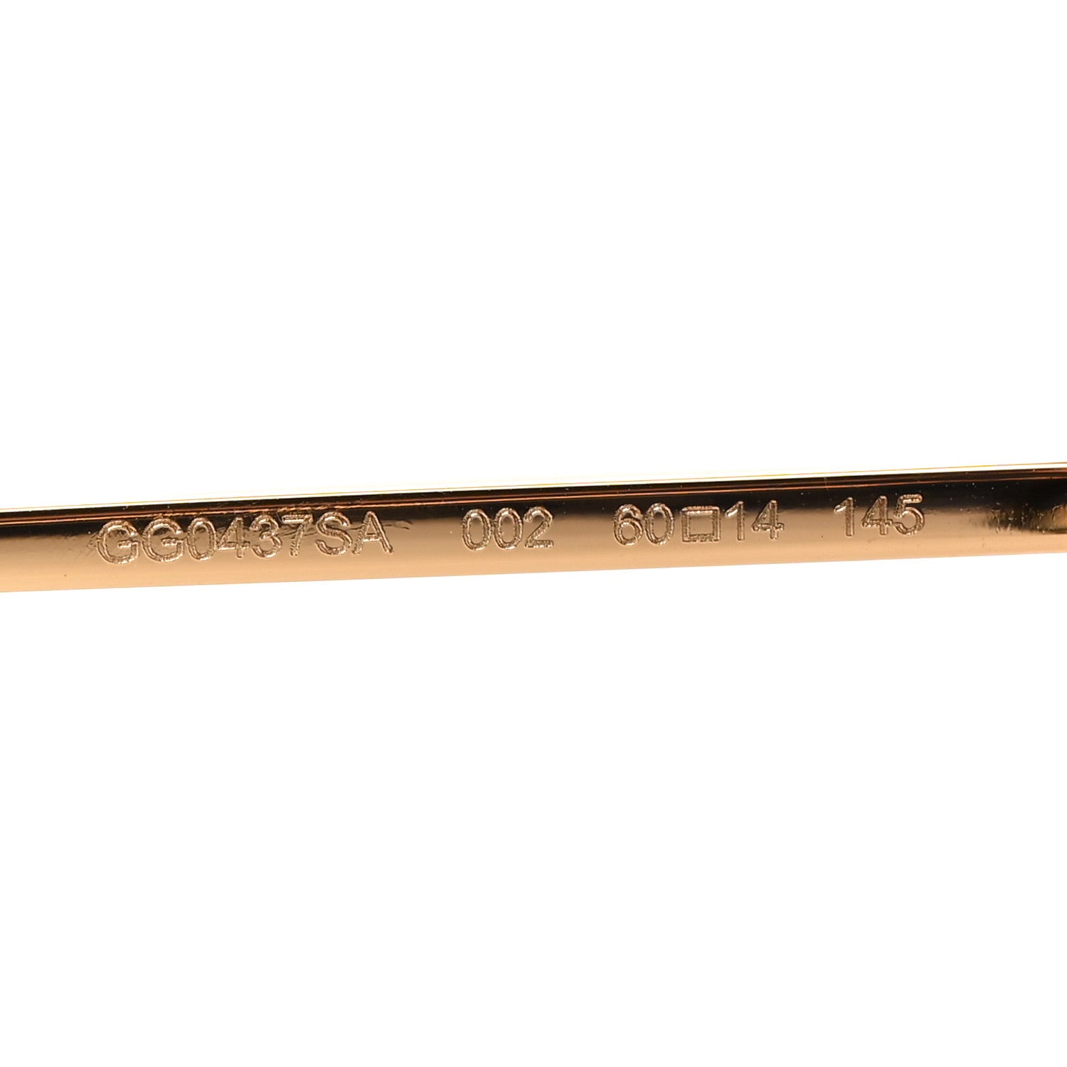 Gucci Square Frame GG0437SA Sunglasses Gold 5 of 9