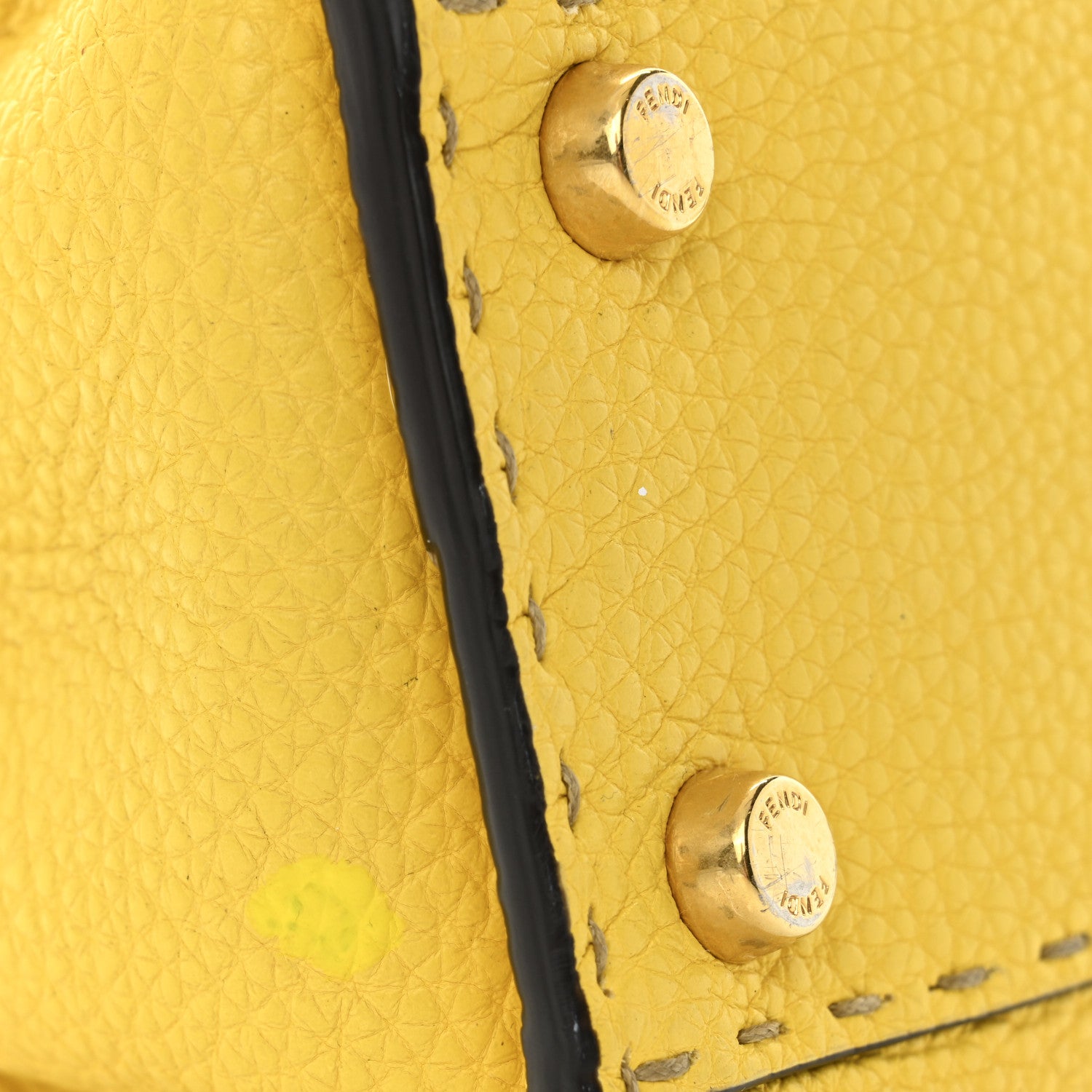Fendi Cuoio Romano Selleria Medium Peekaboo Iconic Satchel Limone Cipria White 11 of 11