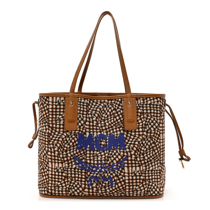 MCM Visetos Medium Liz Reversible Shopper Tote Cognac 3 of 19