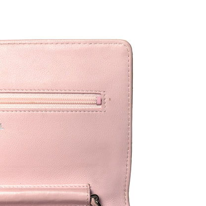 Chanel Patent Quilted Wallet On Chain WOC Pink 9 of 15