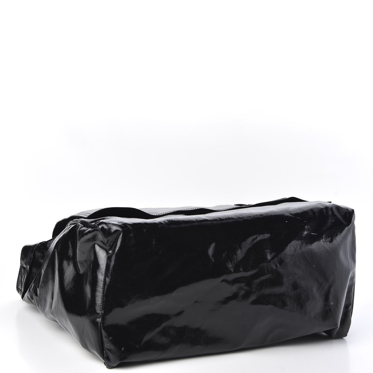 Shiny Canvas VLTN Large Messenger Bag Black
