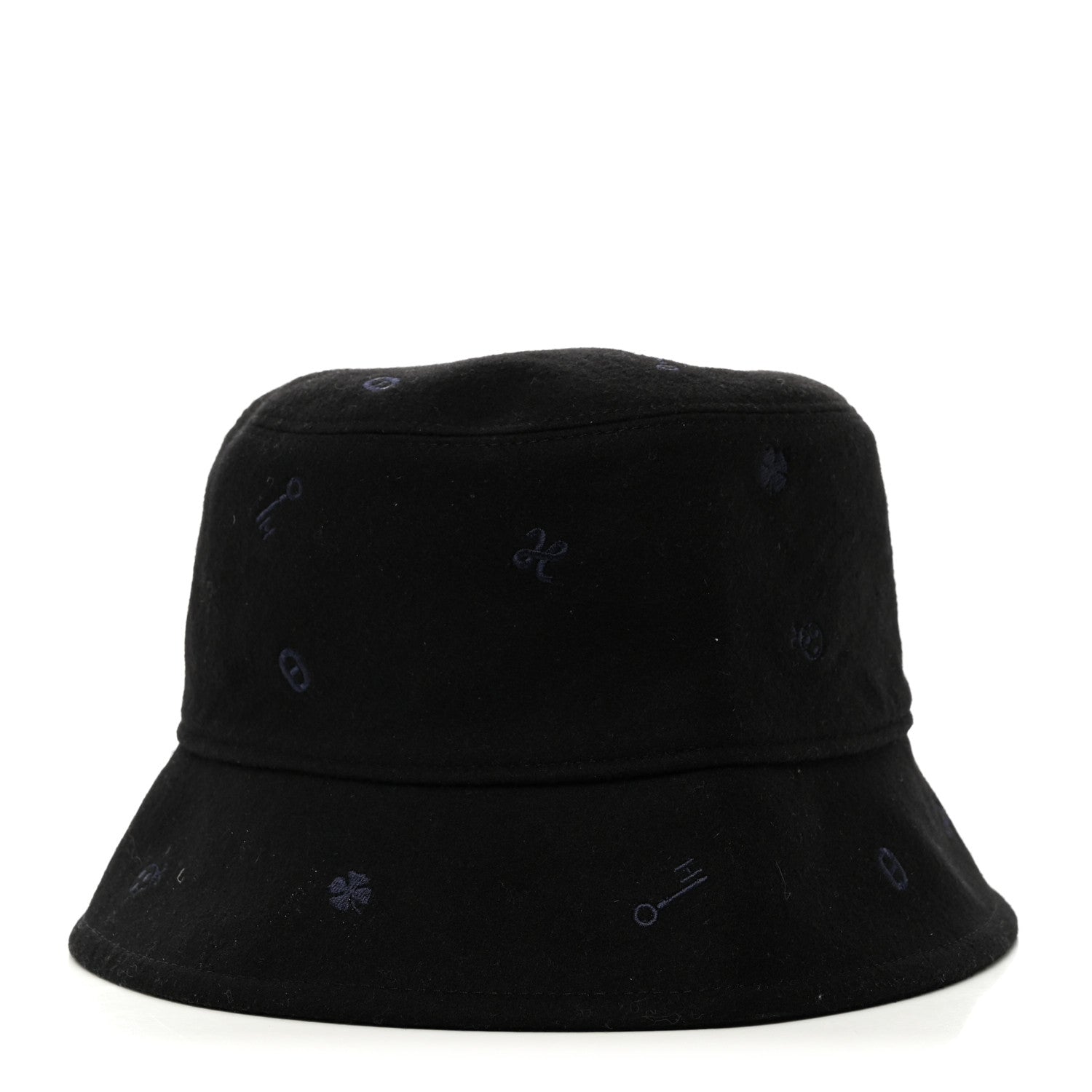 Hermes Cashmere Debbie Charms Bucket Hat 58 Black 1 of 8