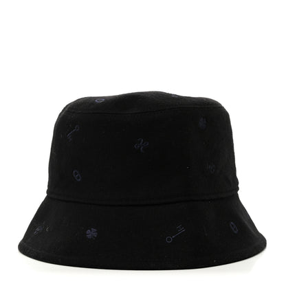 Hermes Cashmere Debbie Charms Bucket Hat 58 Black 1 of 8