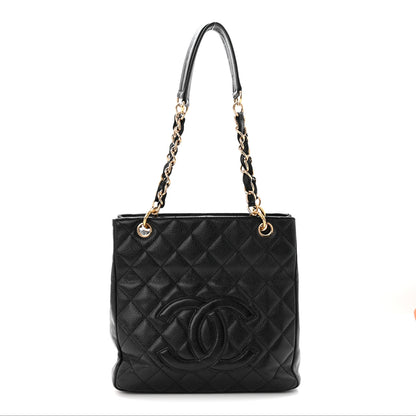 Chanel Caviar Quilted Petit Shopping Tote PST Black 1 of 10