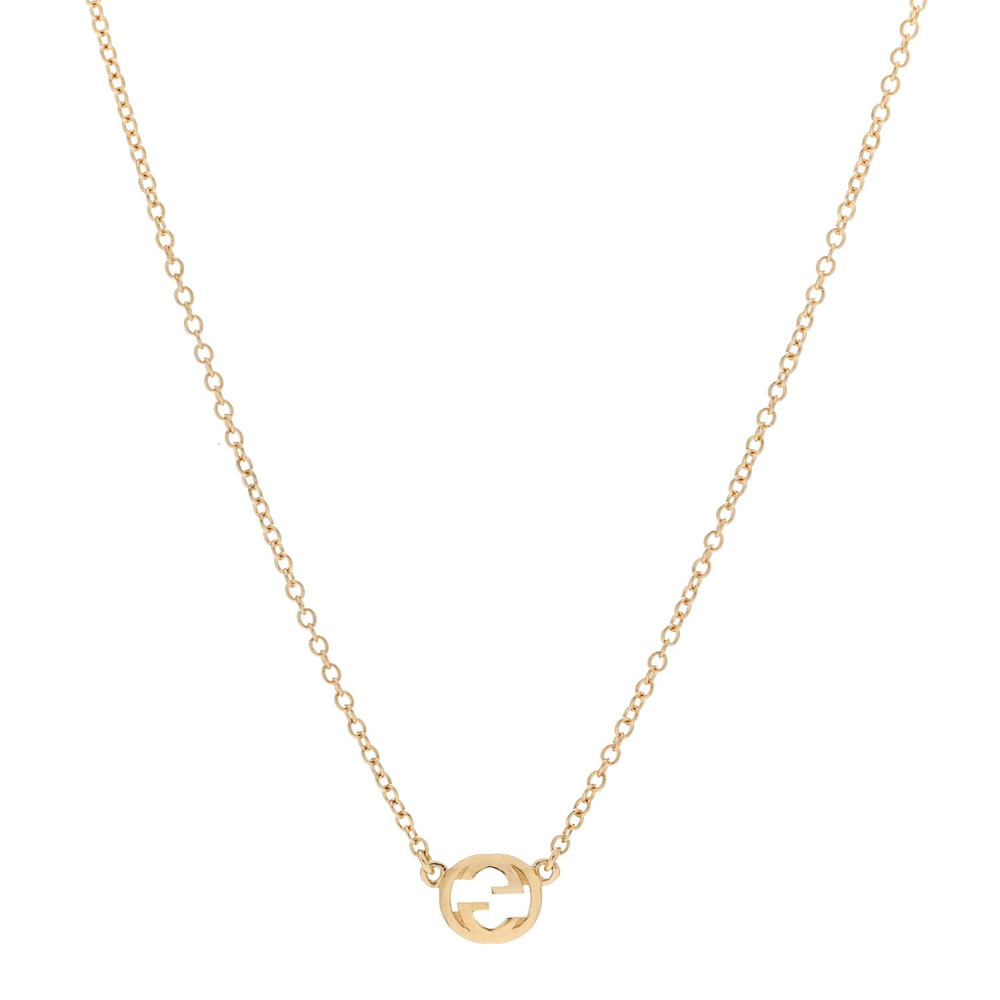 18K Yellow Gold Interlocking Pendant Necklace