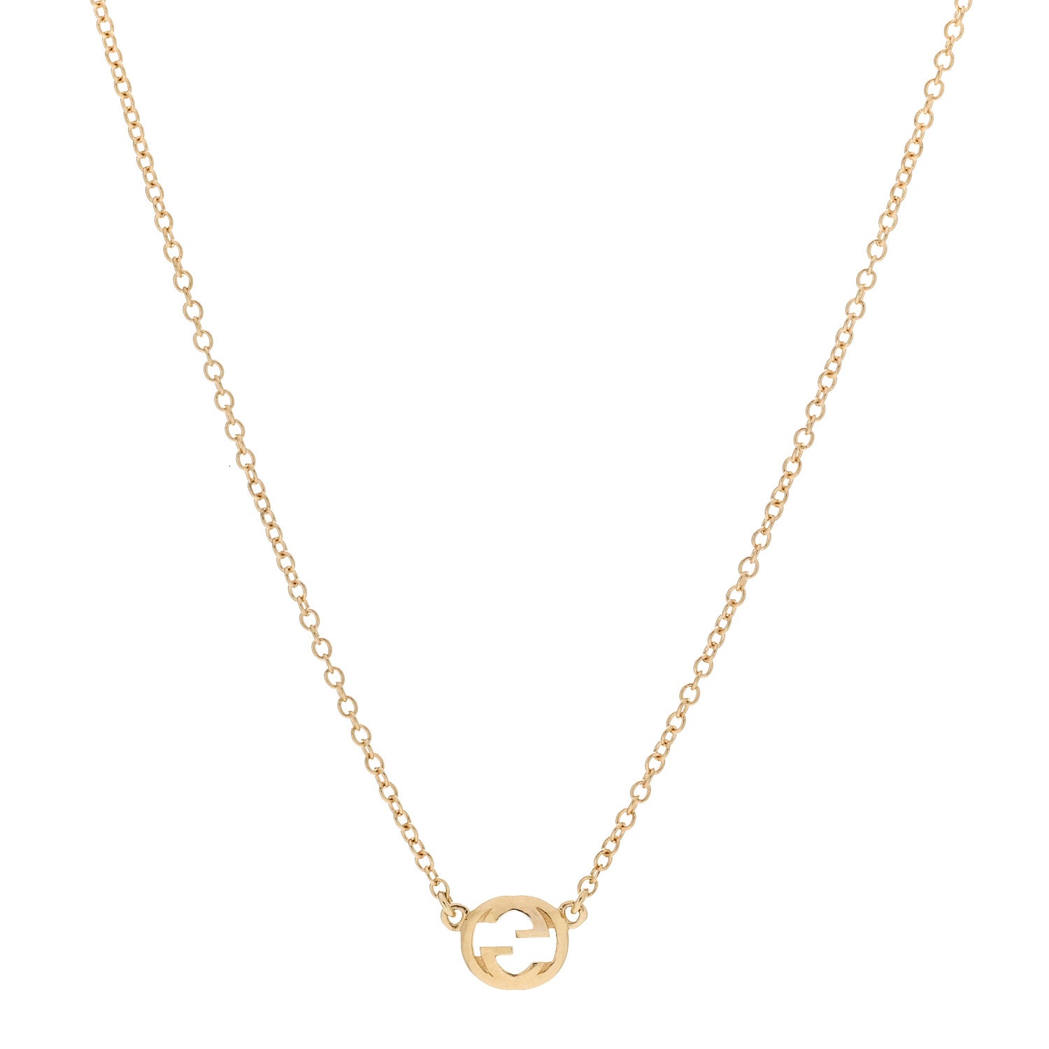 Gucci 18K Yellow Gold Interlocking Pendant Necklace 1 of 6
