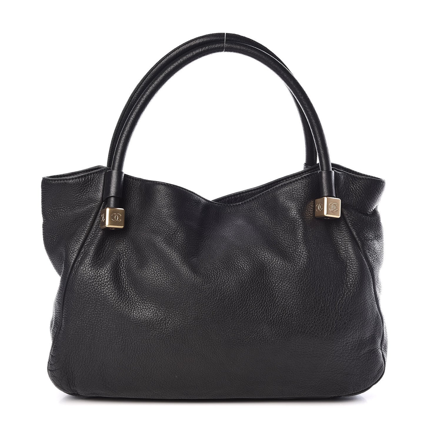Grained Calfskin Shoulder Bag Black