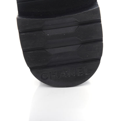 Chanel Lambskin Calfskin Quilted Lace Up Combat Boots 40 Black 9 of 13