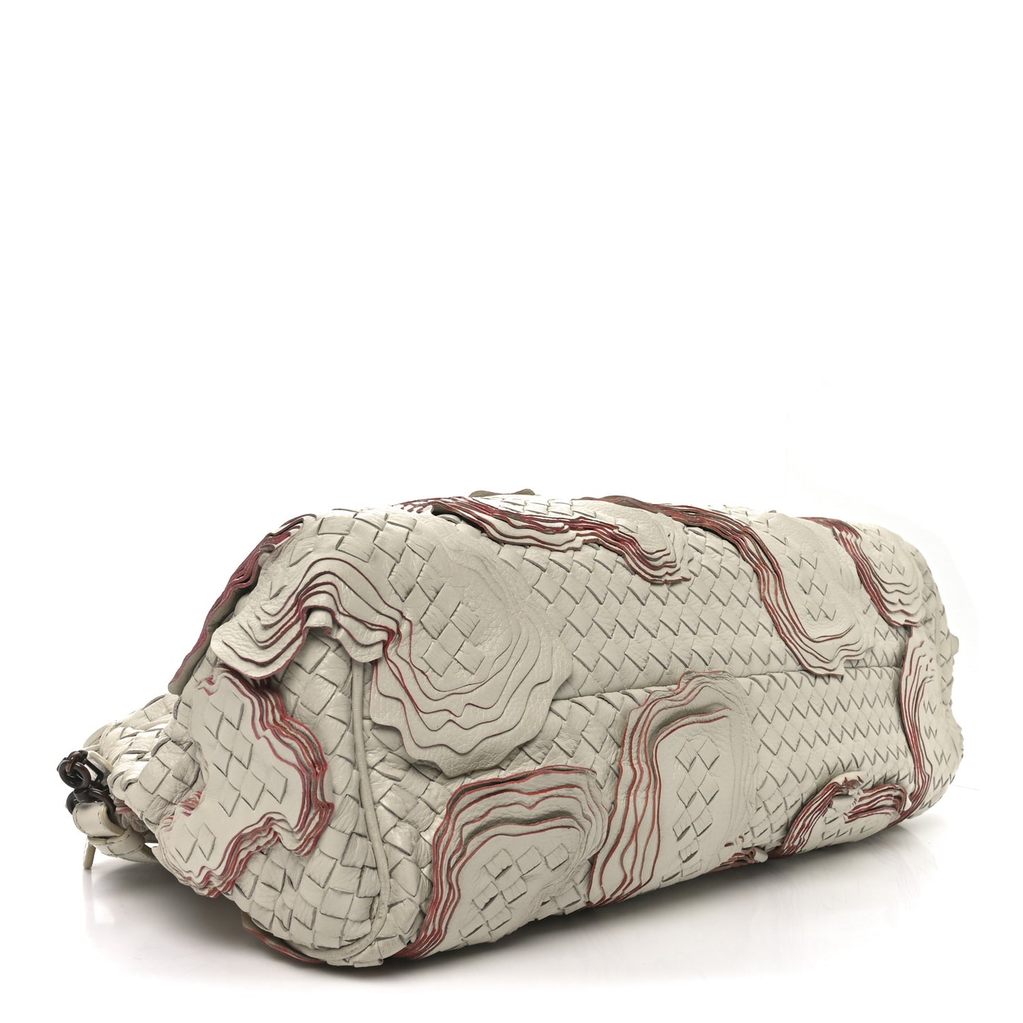 Nappa Intrecciato Embroidered Trim Tote Marmo