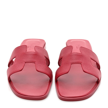 Hermes Epsom Oran Sandals 38.5 Rose Framboise 3 of 10
