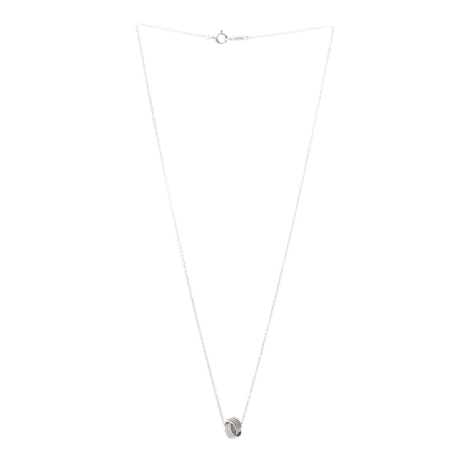 Tiffany Sterling Silver Twist Knot Pendant Necklace 3 of 4