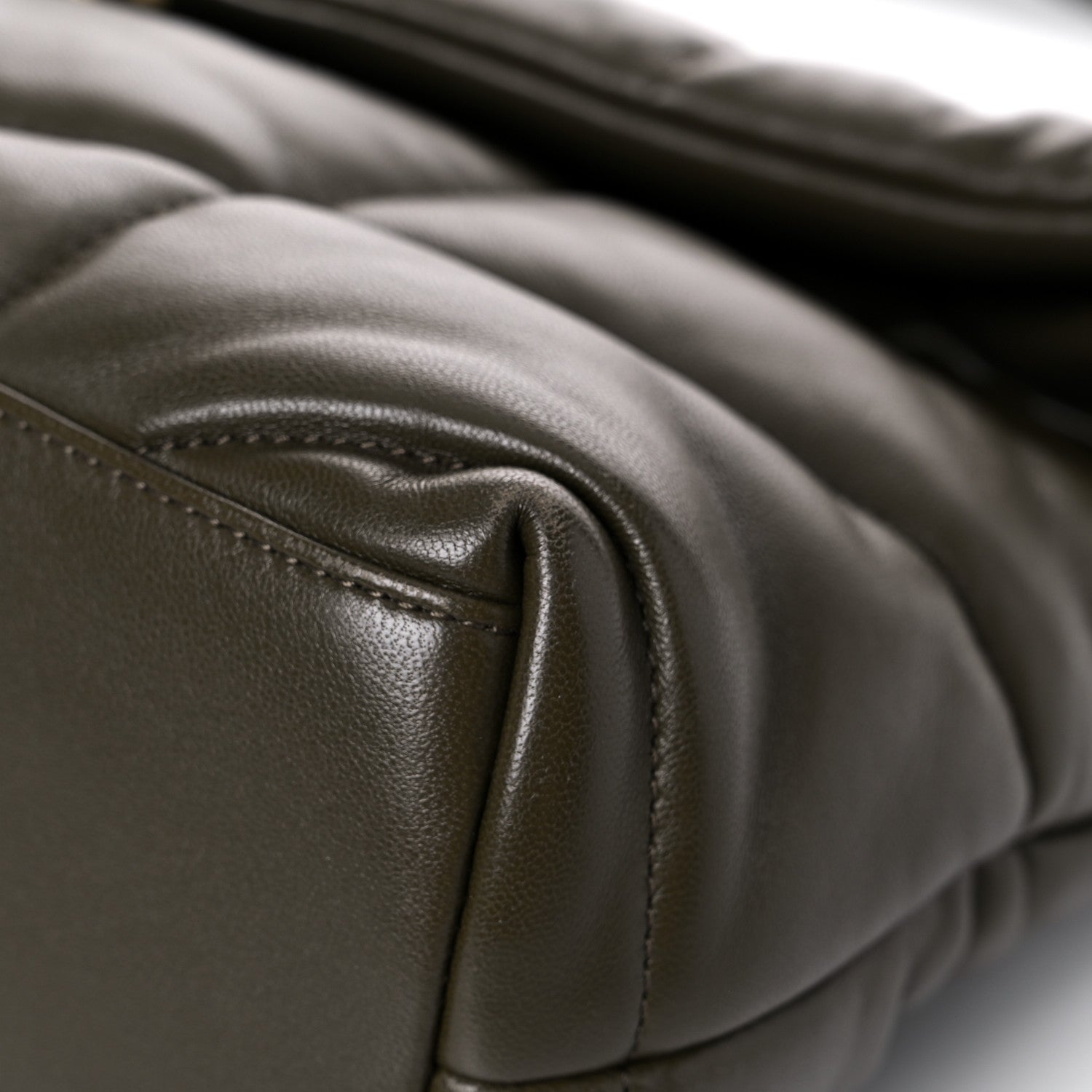 Saint Laurent Lambskin Quilted Small Loulou Puffer Monogram Chain Satchel Seaweed 10 of 14