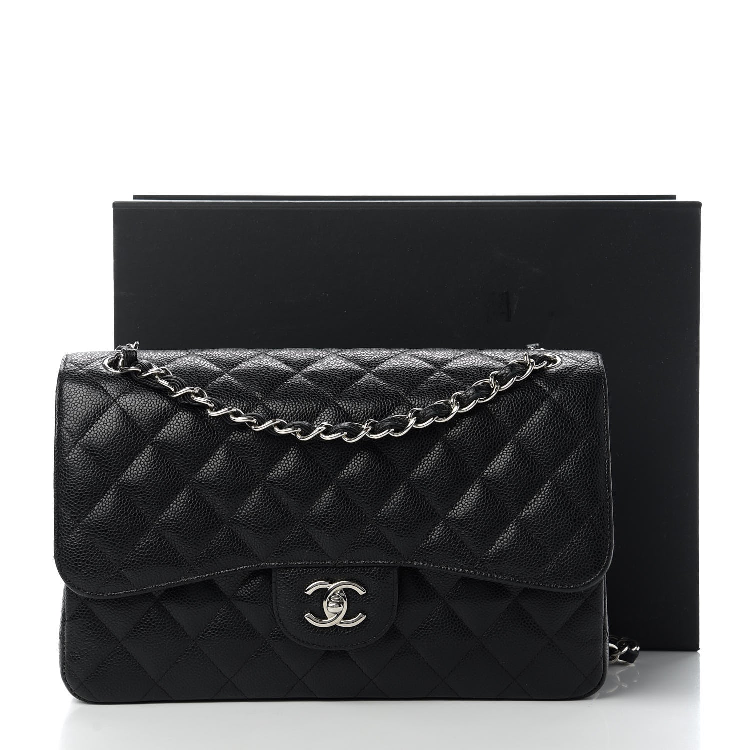 Chanel Caviar Quilted Jumbo Double Flap Black 11 of 11
