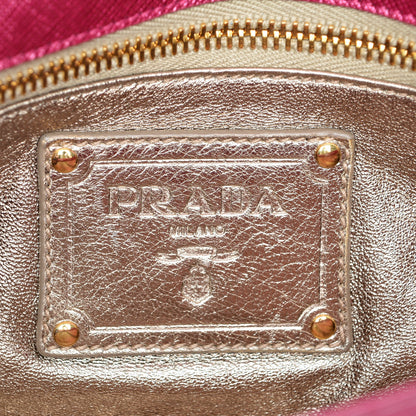 Prada Metallic Saffiano Metal Chain Wallet Ametista 6 of 7