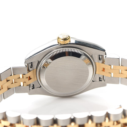 Rolex Stainless Steel 18K Yellow Gold Diamond 26mm Oyster Perpetual Datejust Watch Blue 179173 5 of 6