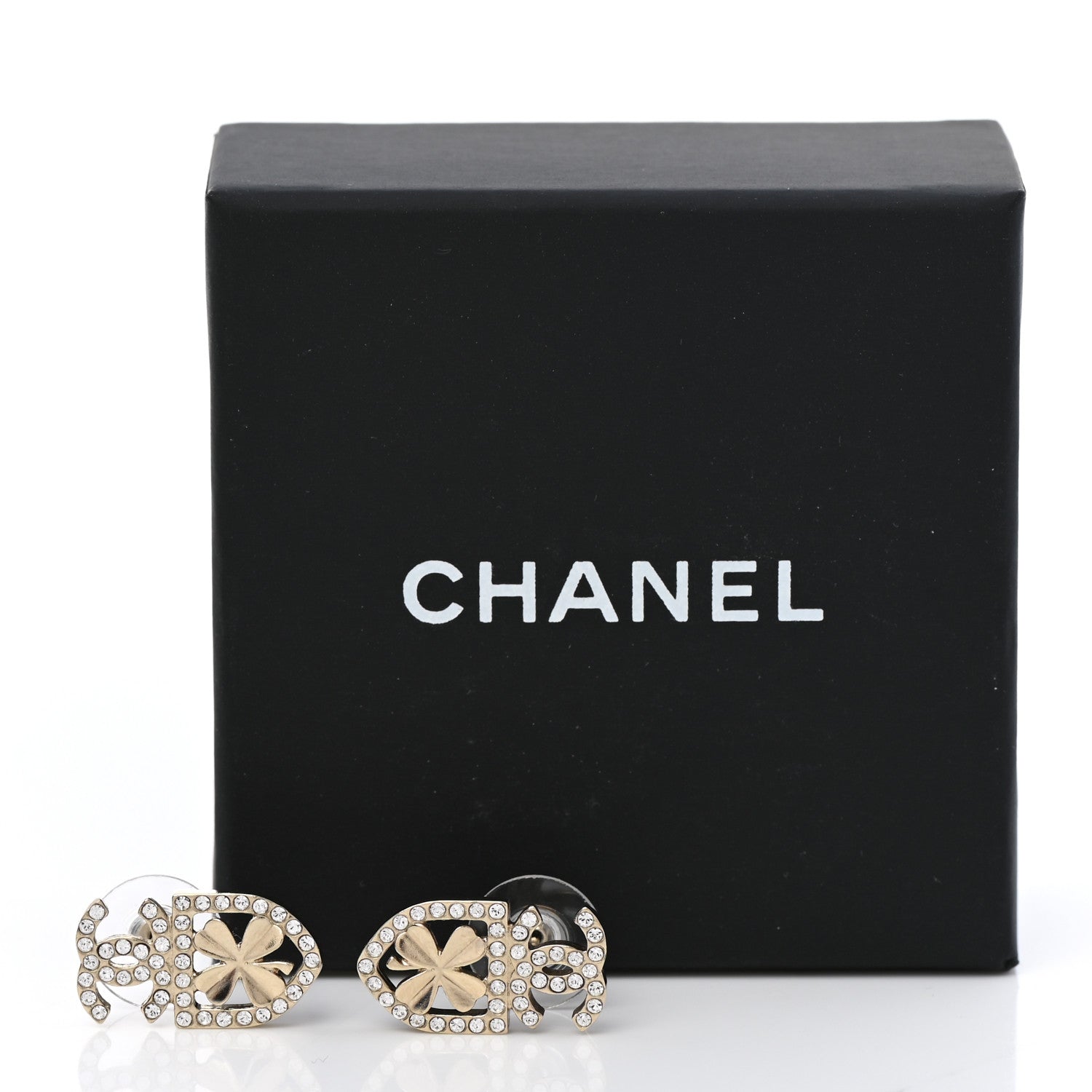 Chanel Crystal CC Sergeant Chanel Earrings Gold 5 of 5