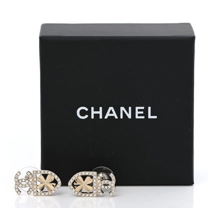 Chanel Crystal CC Sergeant Chanel Earrings Gold 5 of 5
