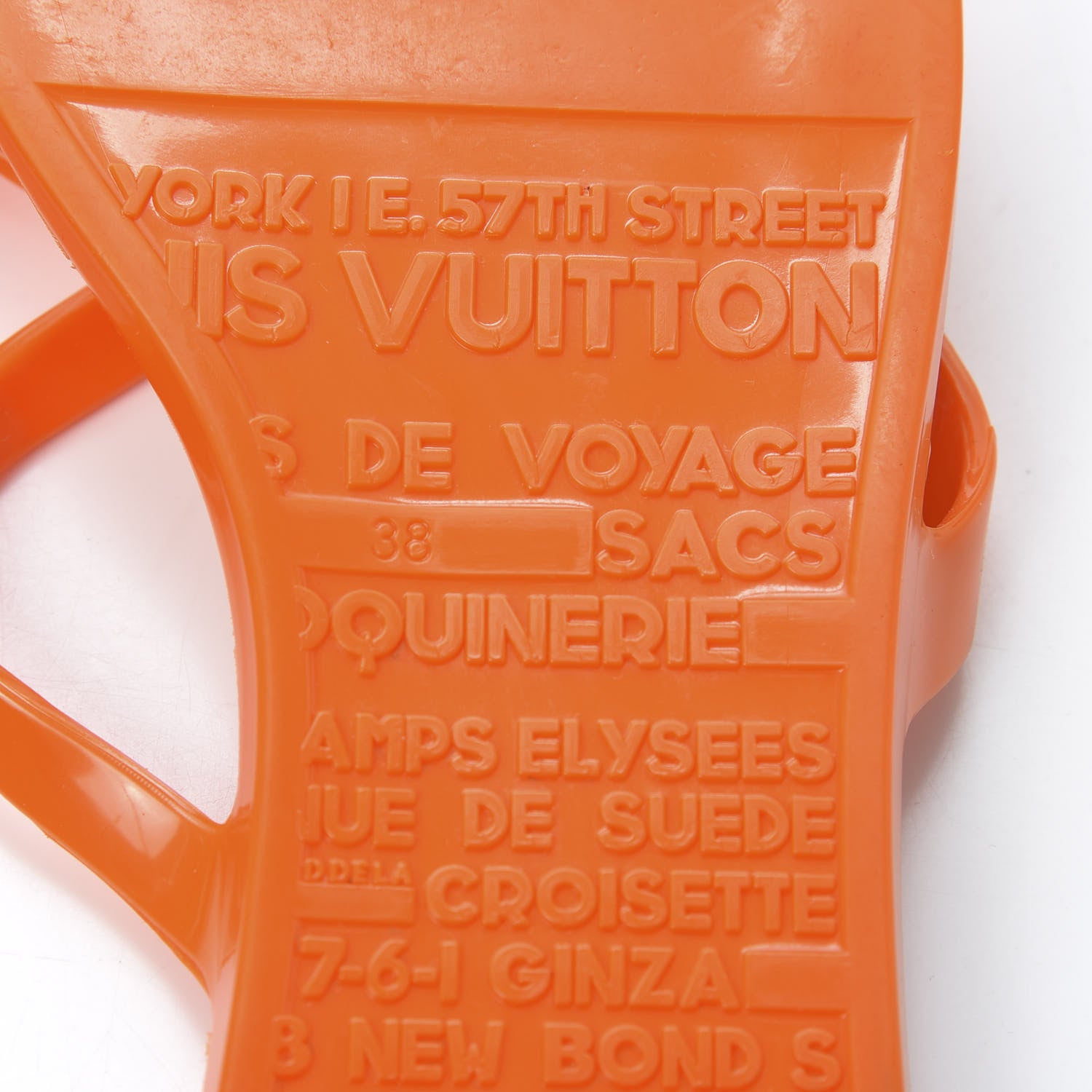 Louis Vuitton Rubber Flat Thong Sandals 38 Orange 9 of 10
