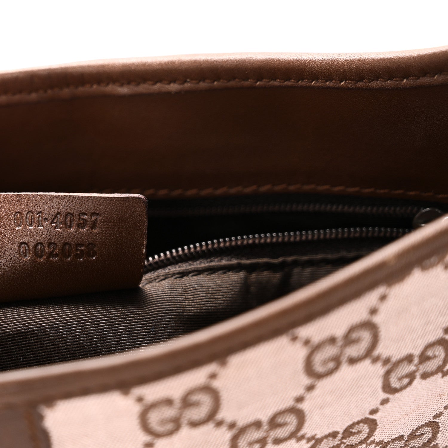 Gucci Monogram Lobster Clasp Jackie O Hobo Brown 7 of 10