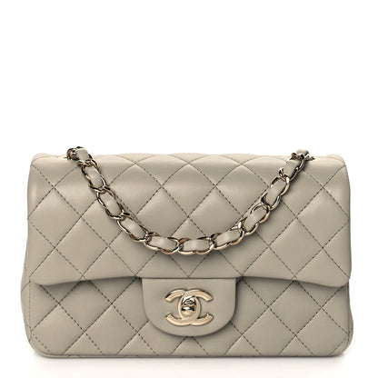 Chanel Lambskin Quilted Mini Rectangular Flap Grey 1 of 11