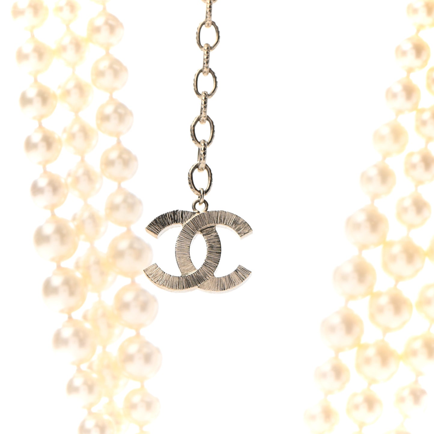 Pearl Multi Strand CC Necklace Gold