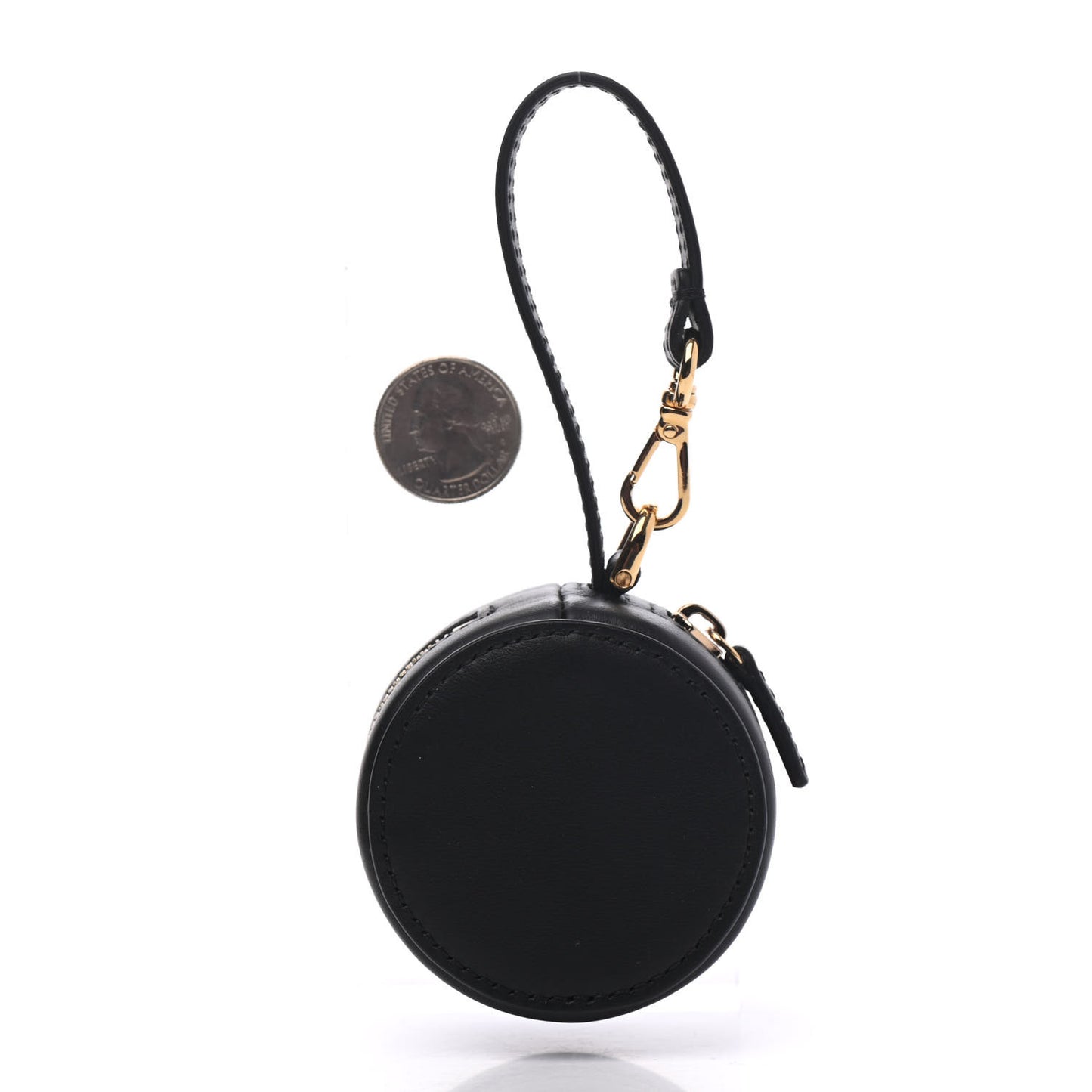Vitello Century Nylon Bi-Color Stamp Patch Help Bag Charm Black Fragola