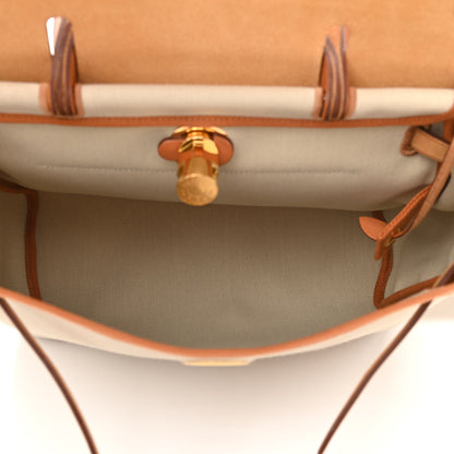 Hermes Vache Hunter Toile Herbag Zip 31 PM Trench Gold 6 of 12
