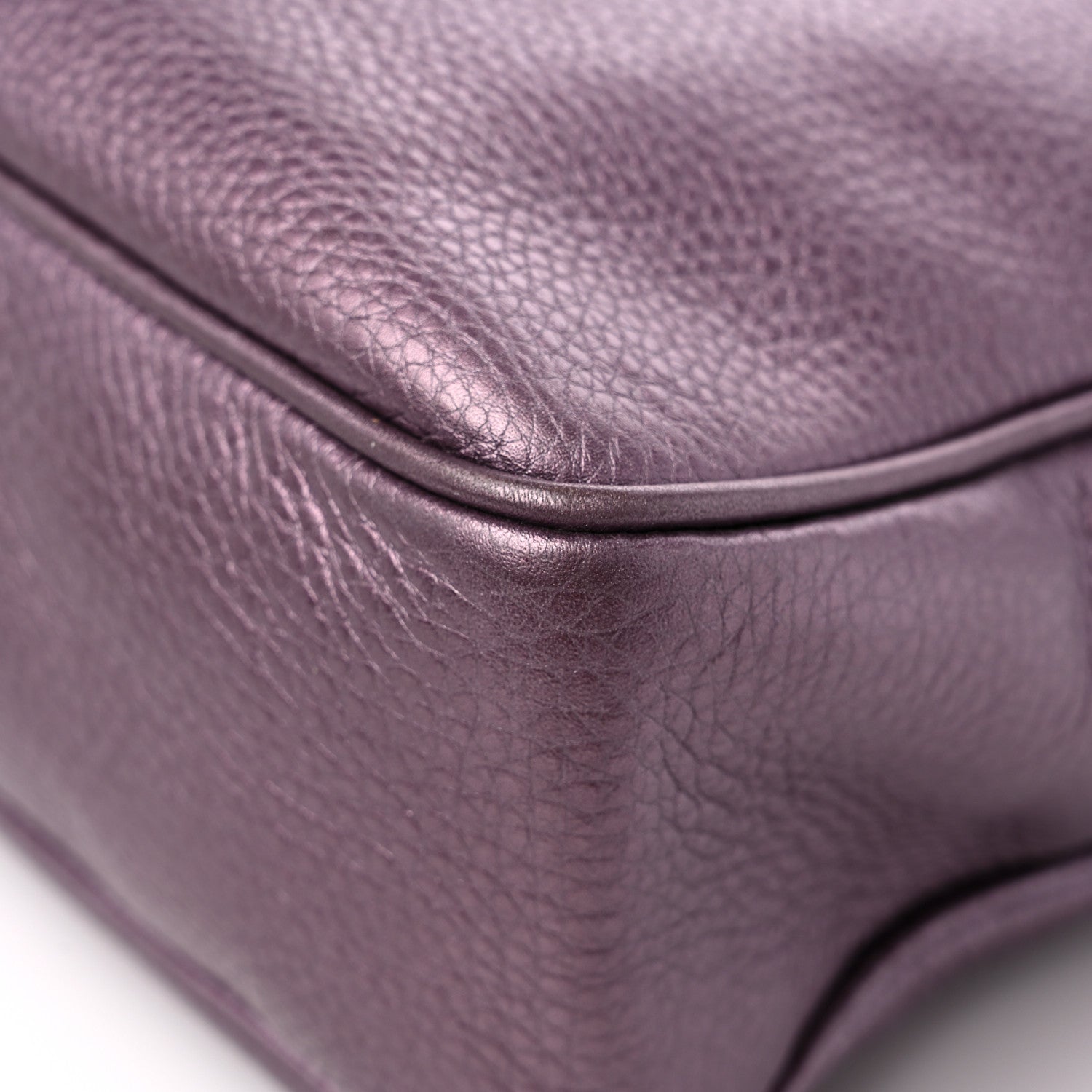 Gucci Metallic Pebbled Calfskin Small Soho Bowler Purple 9 of 12
