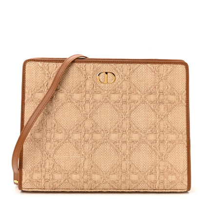 Christian Dior Raffia Cannage 30 Montaigne Dea Pouch Natural 1 of 8