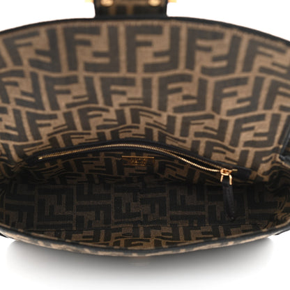 Fendi Fabric Jacquard FF 1974 Medium Baguette Tobacco Moro Black 5 of 12