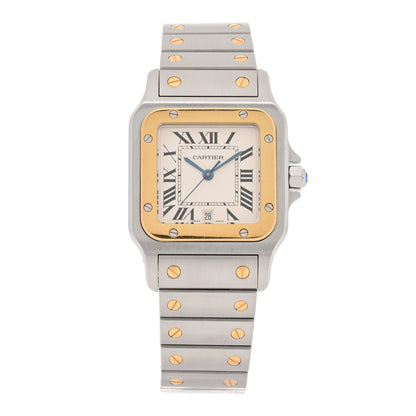 Cartier Stainless Steel 18K Yellow Gold 29mm Santos De Cartier Galbee Quartz Watch 1 of 4