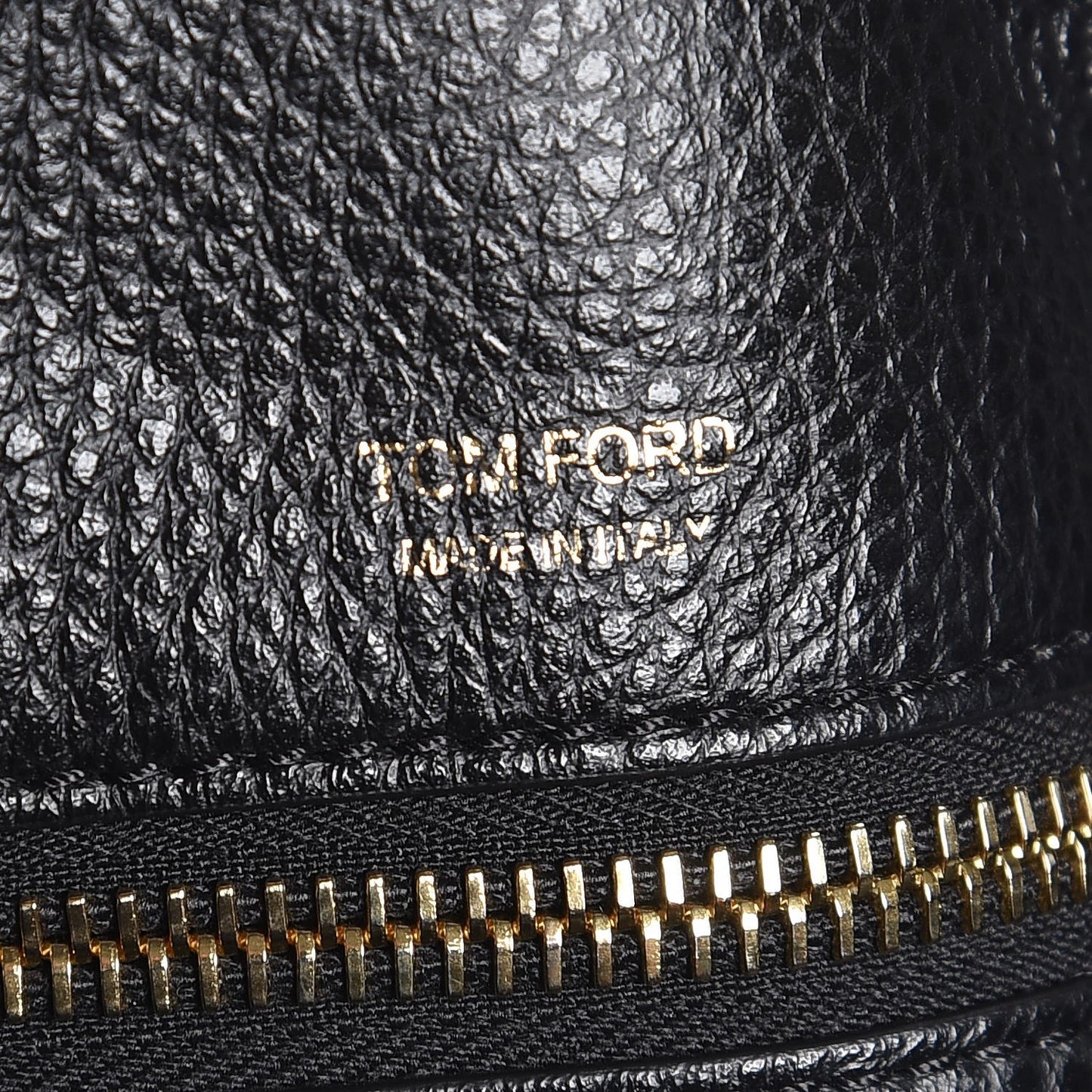 Grained Calfskin Amber Double-Zip Tote Black