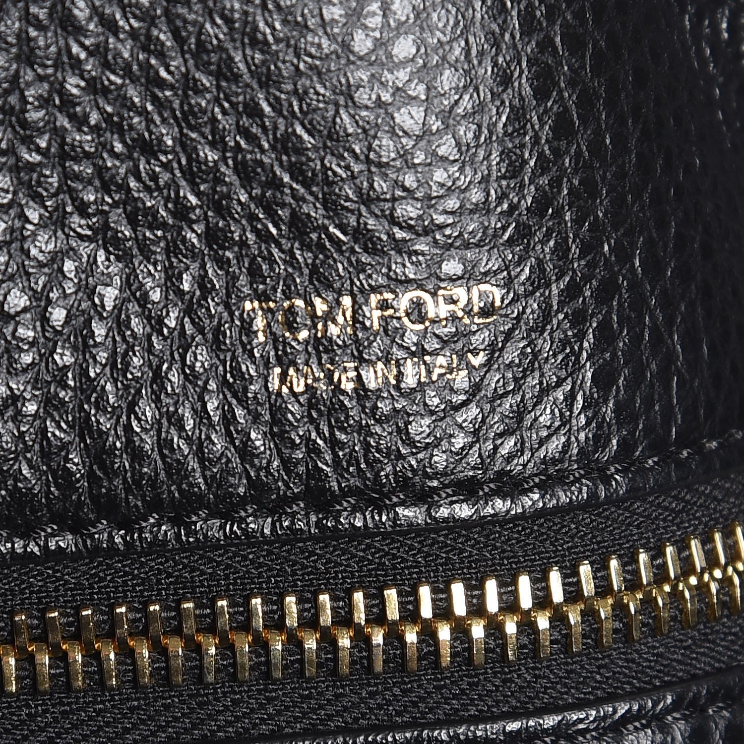 Tom Ford Grained Calfskin Amber Double-Zip Tote Black 6 of 7