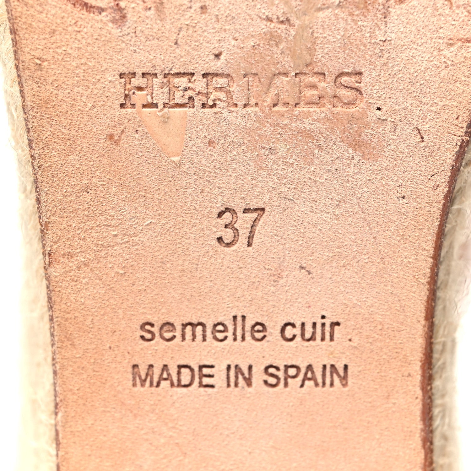 Hermes Calfskin Tipoli Espadrille Wedge Sandals 37 Gold 8 of 8