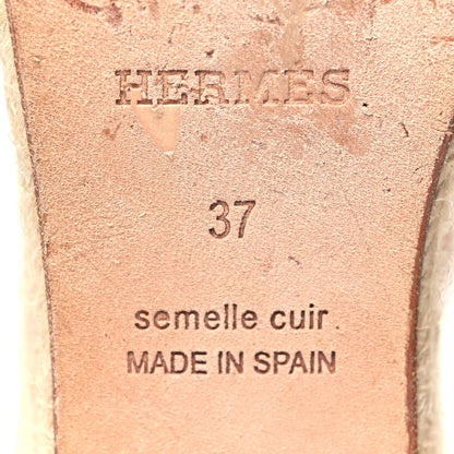 Hermes Calfskin Tipoli Espadrille Wedge Sandals 37 Gold 8 of 8